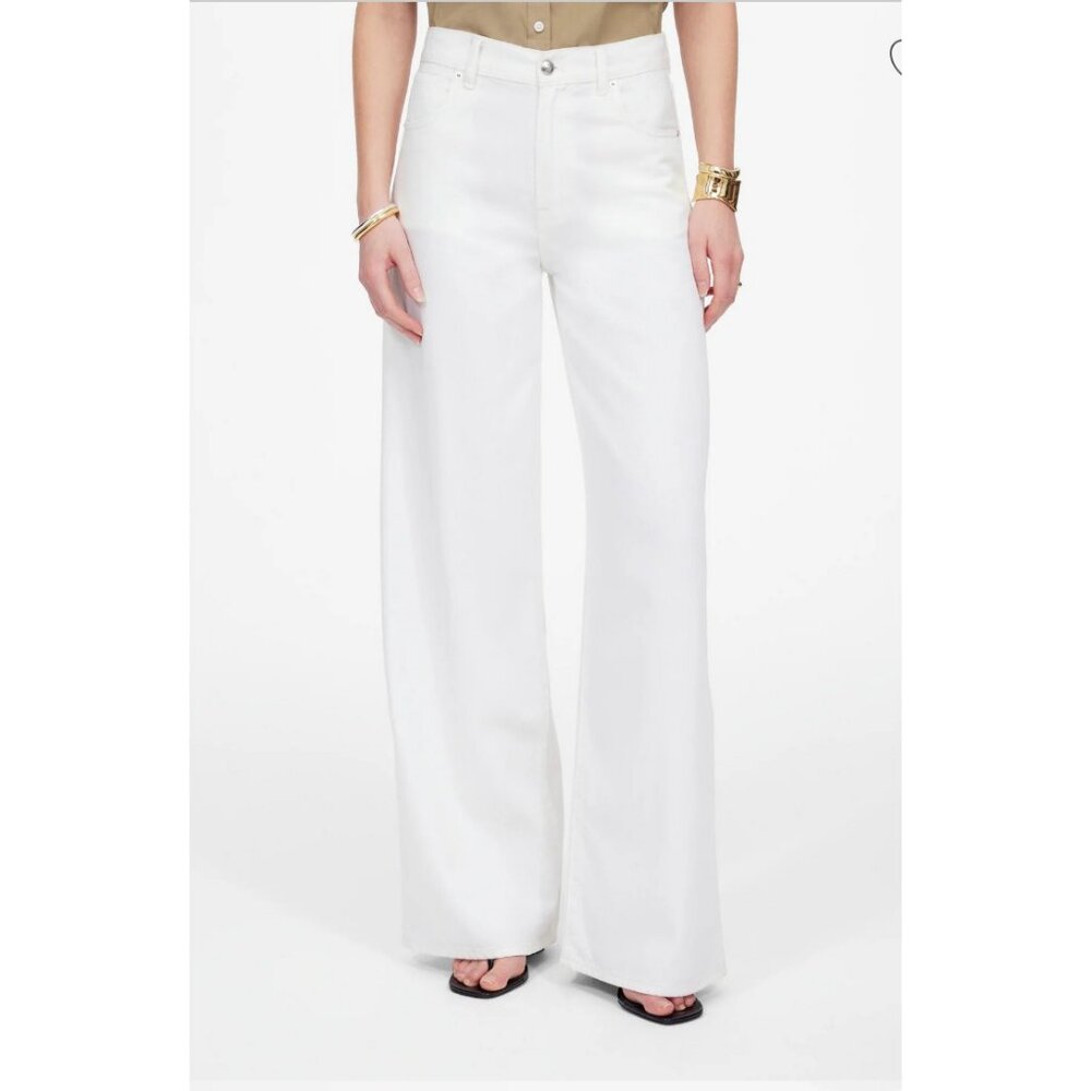 Madewell White High-Rise Wide-Leg Jeans